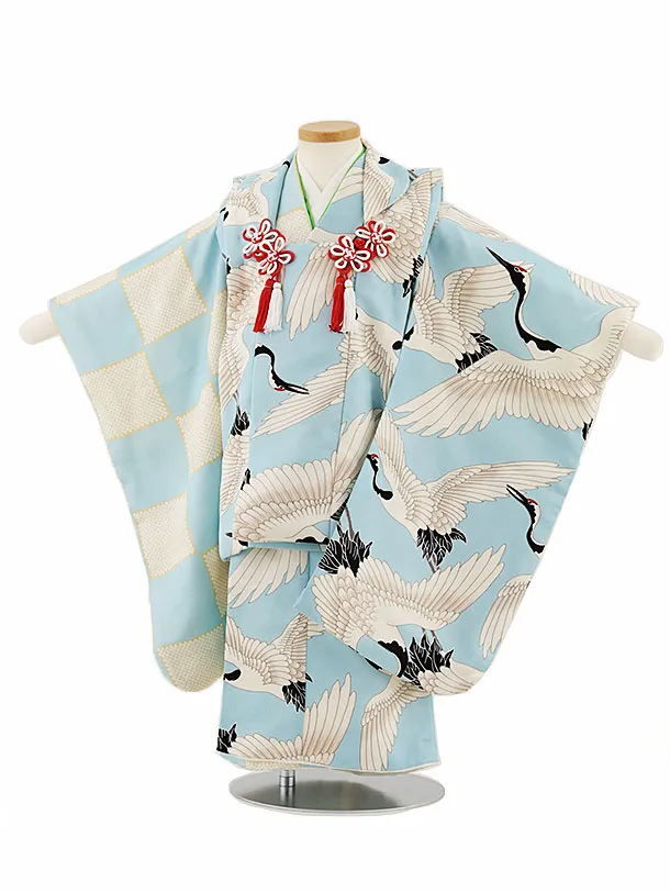 七五三　３歳　被布　正絹　鶴柄 七五三 着物 3歳 購入 フルセット レトロ ブランド 被布セット