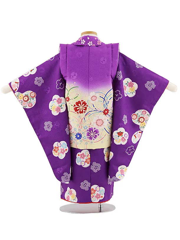 七五三レンタル(3歳女児被布)4791 紫桜×紫梅花 | 着物レンタルの