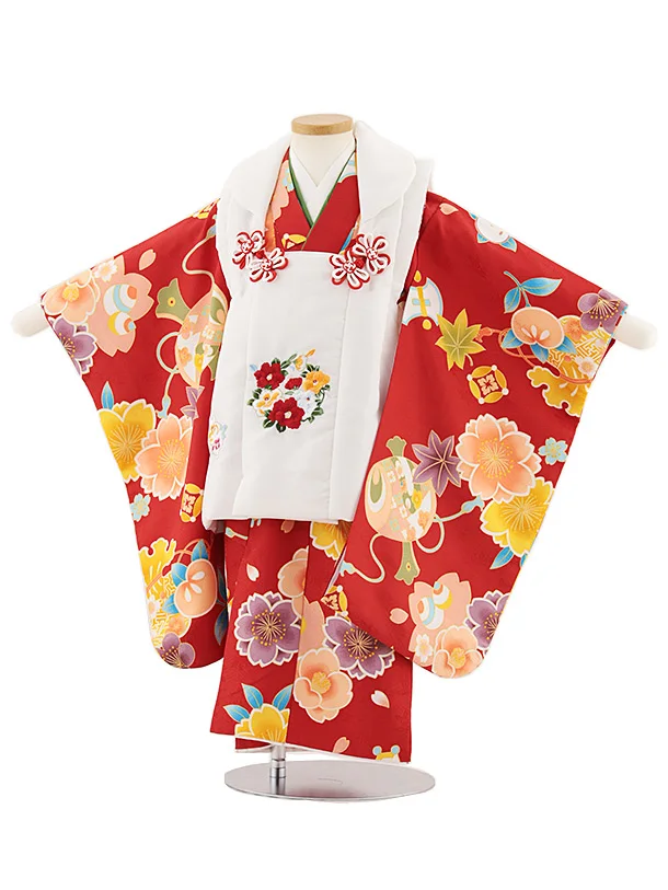 503ag11着物のみ□七五三 三歳 女児 着物&被布 金彩 梅 菊 □美品 503ag11着物のみ□七五三 三歳 女児 着物&被布 金彩 梅 菊 □美