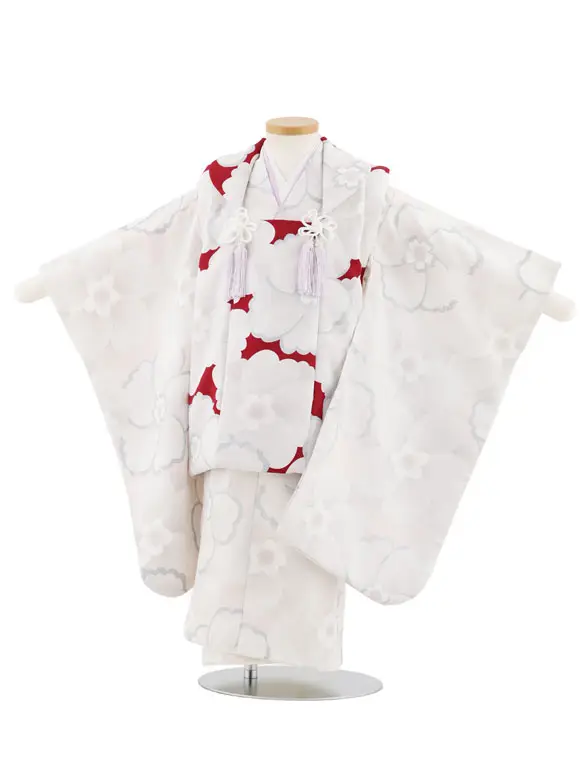 七五三レンタル(3歳女児被布)4954 赤×ピンク レトロフラワー