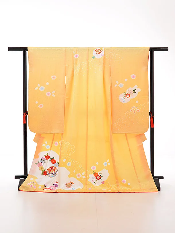 503ag61◎七五三 7歳 全通袋帯 ハーフ成人式 唐花 オフホワイト◎美品 503ag61◎七五三 7歳 全通袋帯 ハーフ成人式 唐花 オフホワイト