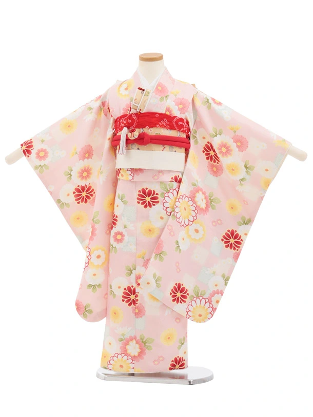 七五三(5歳女児)M002 サーモンピンク 小菊 | 着物レンタルの京都かしい