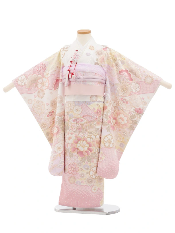 七五三(5歳女児)M011 白 ぼたん貝桶 吉祥文様 | 着物レンタルの京都