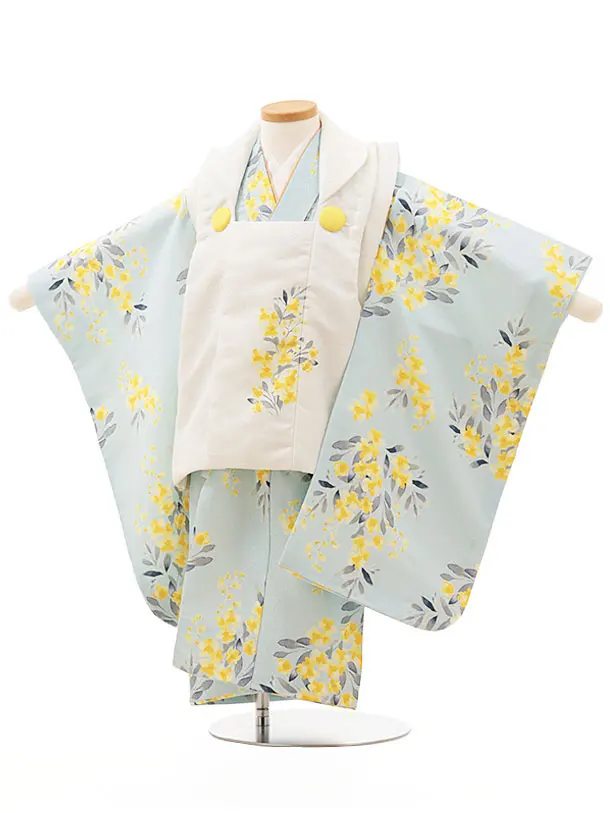 3歳　七五三　着物　被布 七五三(3歳女の子被布)3268 乙葉 鞠ｵﾌ白 | 着物レンタルの京都