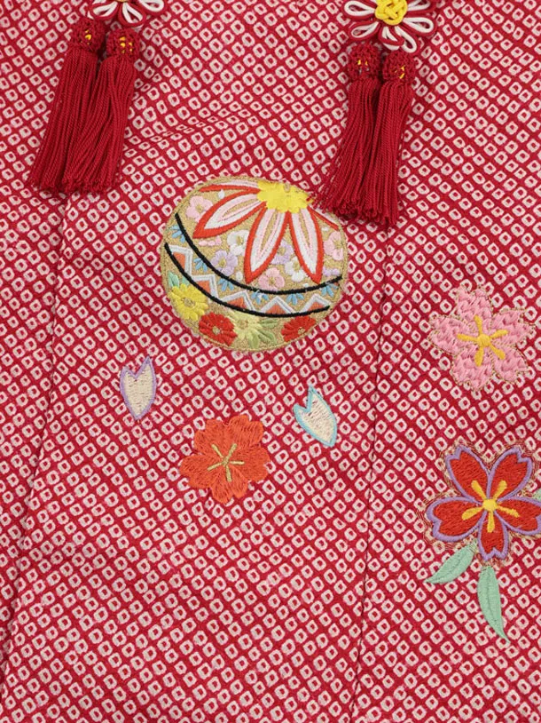 正絹総絞りお被布＆巾着セット　珊瑚色♡コーラルピンク 正絹総絞りお被布＆巾着セット 珊瑚色♡コーラルピンク 楽天市場