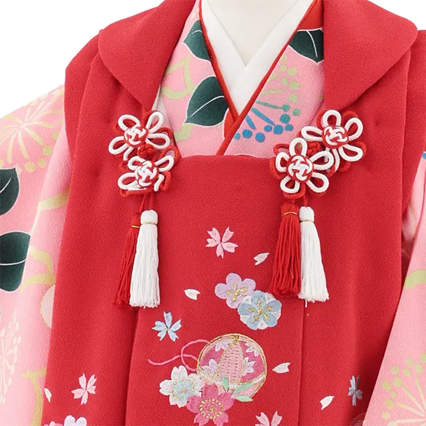 京越卸屋　七五三　三歳　被布・着物セット　ピンク　桃色桜鞠 楽天市場】＼クーポンあり／ 【豪華安心9点フルセット】 七五三