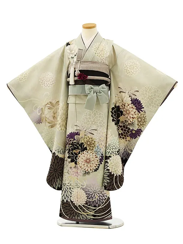 七五三(7歳結び帯)Y009 JAPAN STYLE グレー 絵羽菊尽くし | 着物