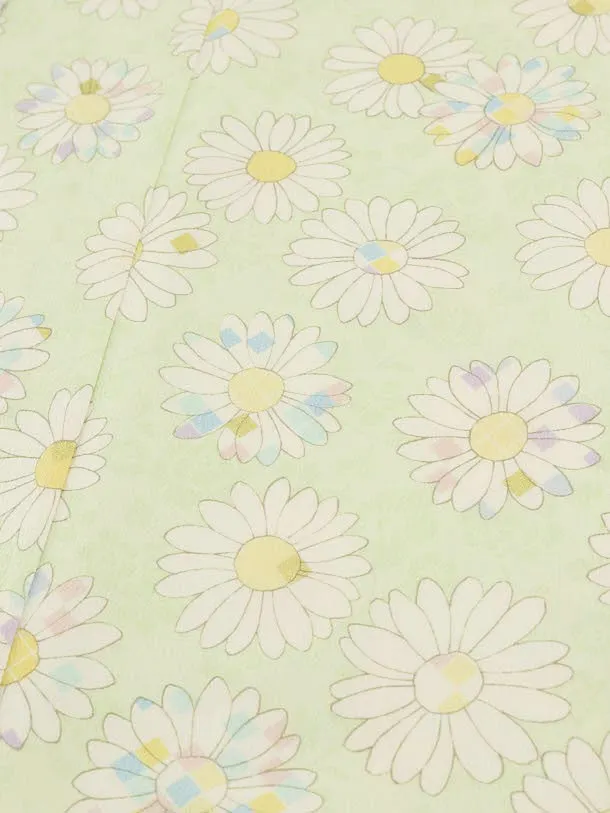 七五三(7歳結び帯)Y031 ミントグリーン マーガレット | 着物