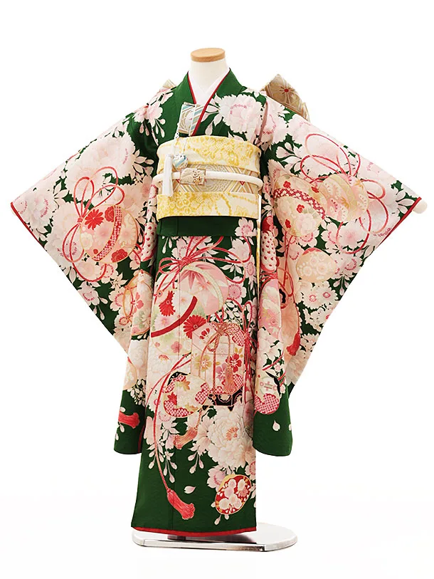 七五三　晴れ着 七五三コーデ画像有り「7歳女児着物フルセットレンタル」華徒然