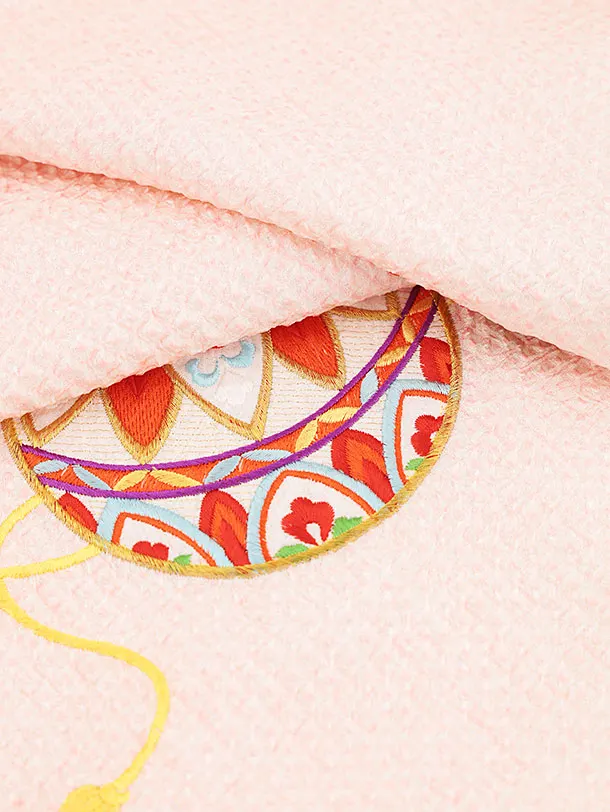 501ag74,お小物類□七五三 七歳 女児 着物&袋帯 総絞り 刺繍 花□ 七五三レンタル(7歳女の子袋帯)7265 水色絞りまり花(正絹