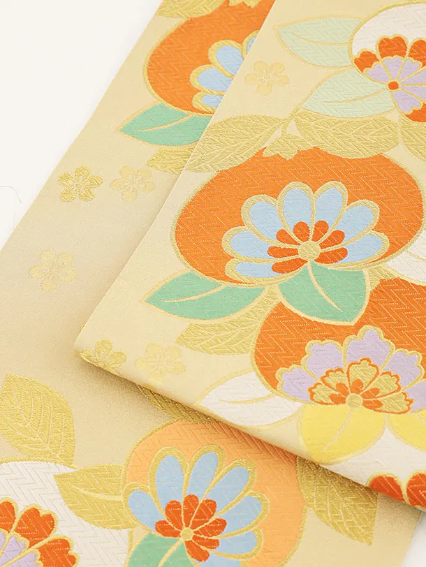 七五三(7歳女の子袋帯)Y191【高級正絹】ピンク絞り 刺繍 まり 花