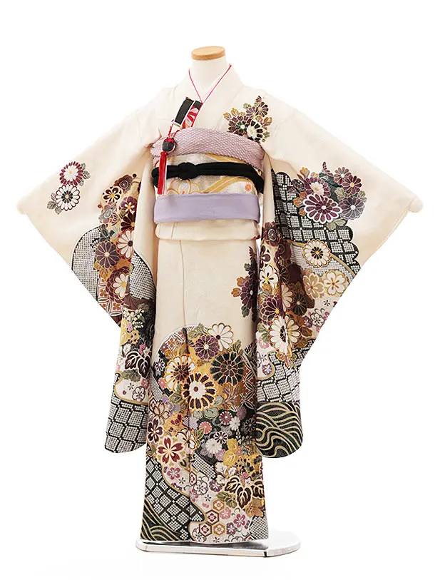 503ag60◎西陣織 七五三 7歳 全通袋帯 ハーフ成人式 金糸 梅 黒◎美品 503ag60◎西陣織 七五三 7歳 全通袋帯 ハーフ成人式 金糸 梅 黒