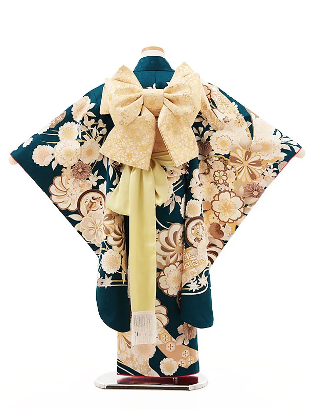 アンティーク水色着物に束ね熨斗の帯セット アンティーク水色着物に束ね熨斗の帯セット アンティーク水色