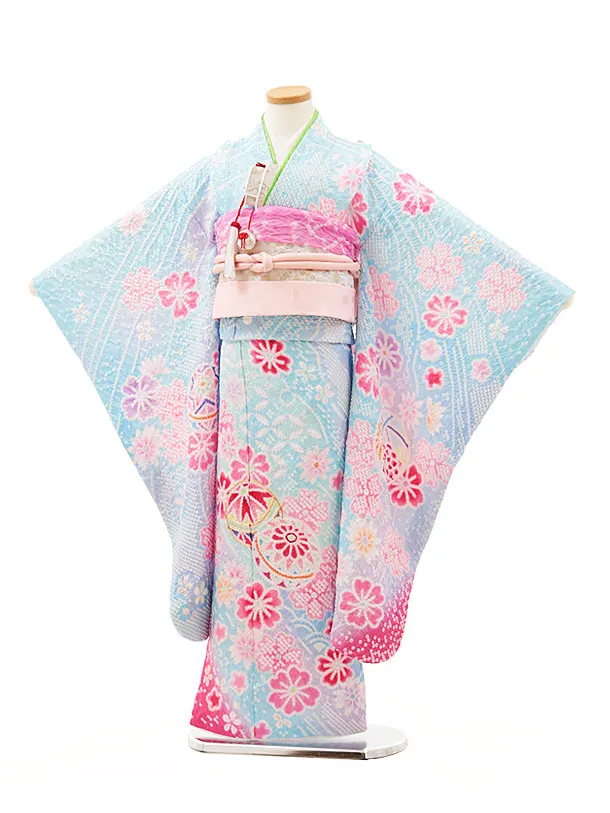 407ag19■七五三 七歳 アンティーク着物&開き帯 鞠 結び紐■良好 1APY550000_1.webp