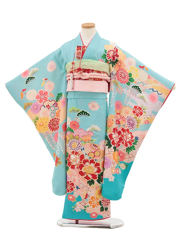 七五三に★アンティーク　正絹　ワイン色に四季の花々と花籠、花車　七歳着物セット 楽天市場】七五三 着物 レンタル 7歳 フルセット アンティーク