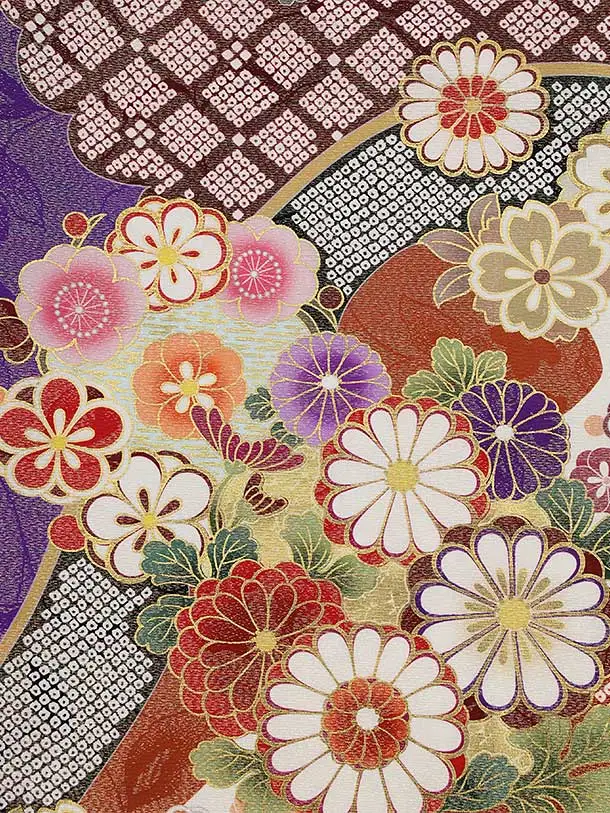 503ag63◎七五三 7歳 全通袋帯 ハーフ成人式 ラメ地 鞠 桜 金糸◎美品 503ag63◎七五三 7歳 全通袋帯 ハーフ成人式 ラメ地 鞠 桜 金糸