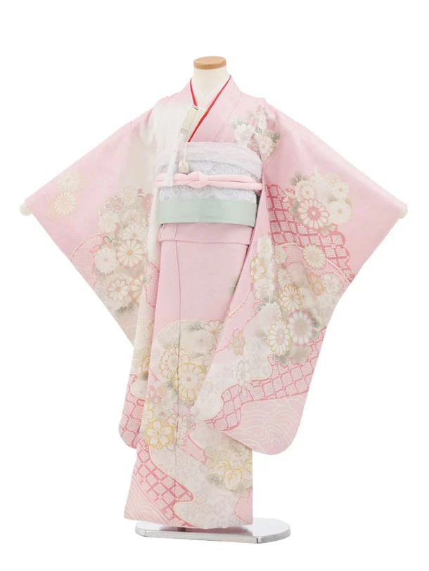 508ag37■七五三 七歳 女児 絞り染 着物&袋帯&長襦袢 ■状態良好 508ag37□七五三 七歳 女児 絞り染 着物&袋帯&長襦袢 □状態良好