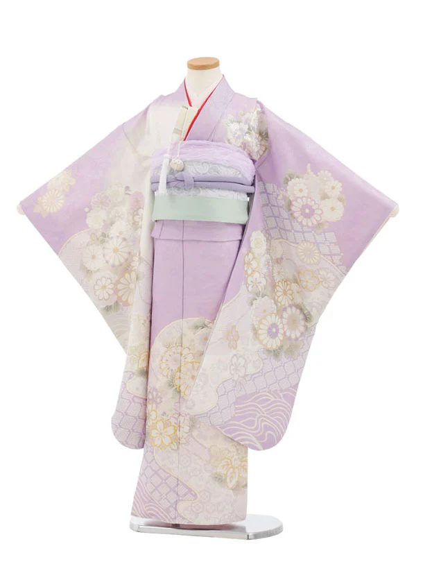 【最終値下げ】七五三 7歳着物 正絹 薄紫 最終値下げ】七五三 7歳着物 正絹 薄紫