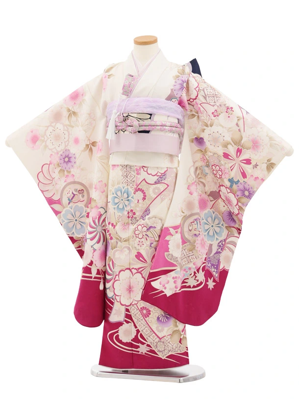 七五三(7歳)Y749 Shinako Collection 白熨斗に花づくし