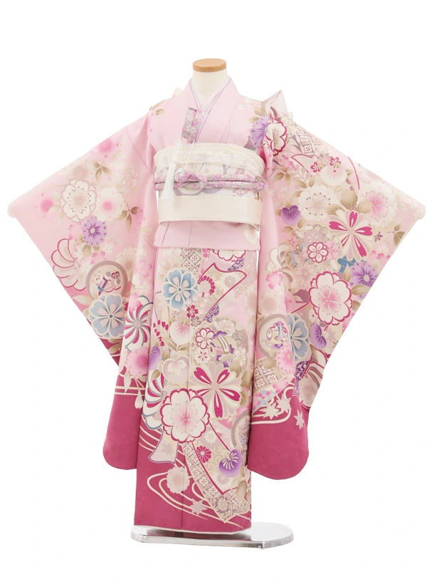 七五三(7歳)Y751 Shinako Collection ﾋﾟﾝｸ 花づくし | 着物レンタルの