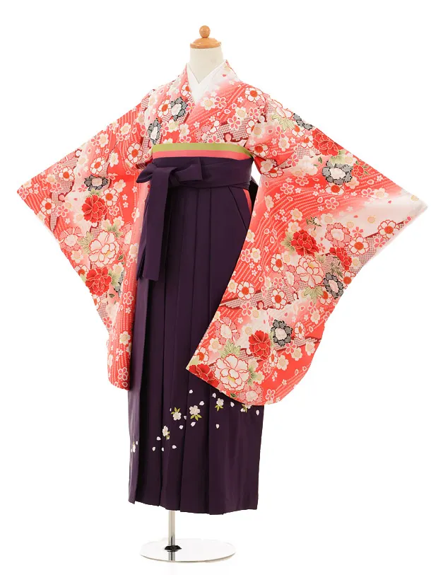 小学生 卒業式 袴セット 赤と白の柄・ピンク・黒と白チェック 小学生 卒業式 袴セット 赤と白の柄・ピンク・黒と白チェック 小学生