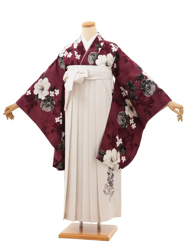 小学生袴(女)Z671 JILLSTUART バーガンディくちなし×アイボリー