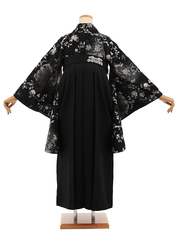 小学生袴(女の子) Z938 JILLSTUART 黒ｸﾞﾗﾃﾞｨｴﾝﾄ×黒 | 着物レンタルの