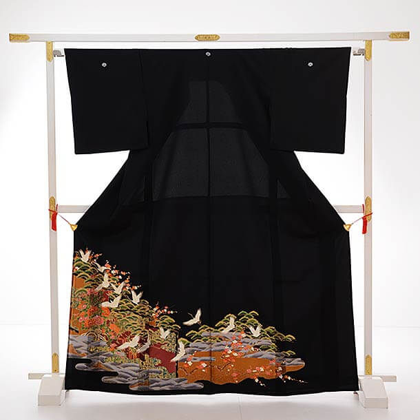 留袖 レンタル C4455 花車に鶴〔単衣〕 | 着物レンタルの京都かしいしょう