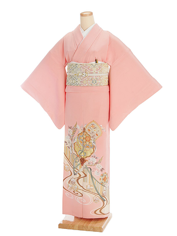 色留袖レンタル553珊瑚色 | 着物レンタルの京都かしいしょう