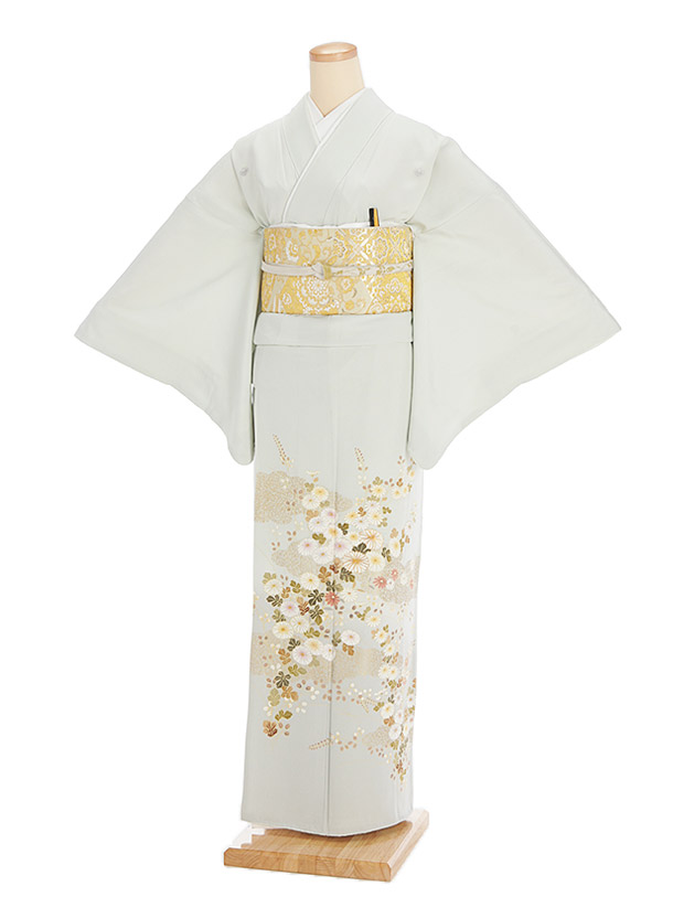 色留袖レンタル523うぐいす鳳凰 | 着物レンタルの京都かしいしょう
