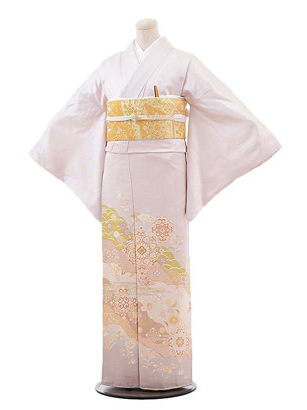 色留袖レンタル 711 うす藤色 華紋 | 着物レンタルの京都かしいしょう