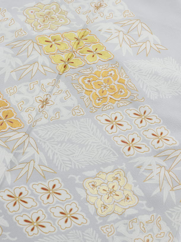 色留袖レンタル 729 ｸﾞﾚｰ 菱柄 金彩 華紋 | 着物レンタルの京都かしい 