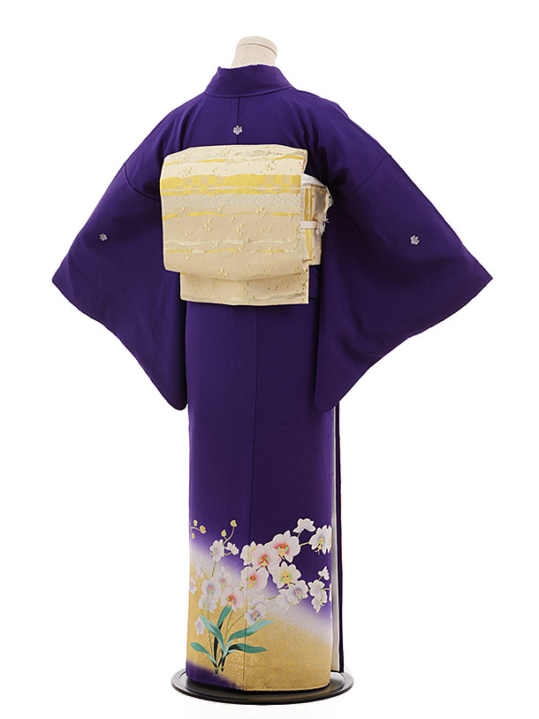 色留袖レンタル 734 紫 胡蝶蘭 | 着物レンタルの京都かしいしょう