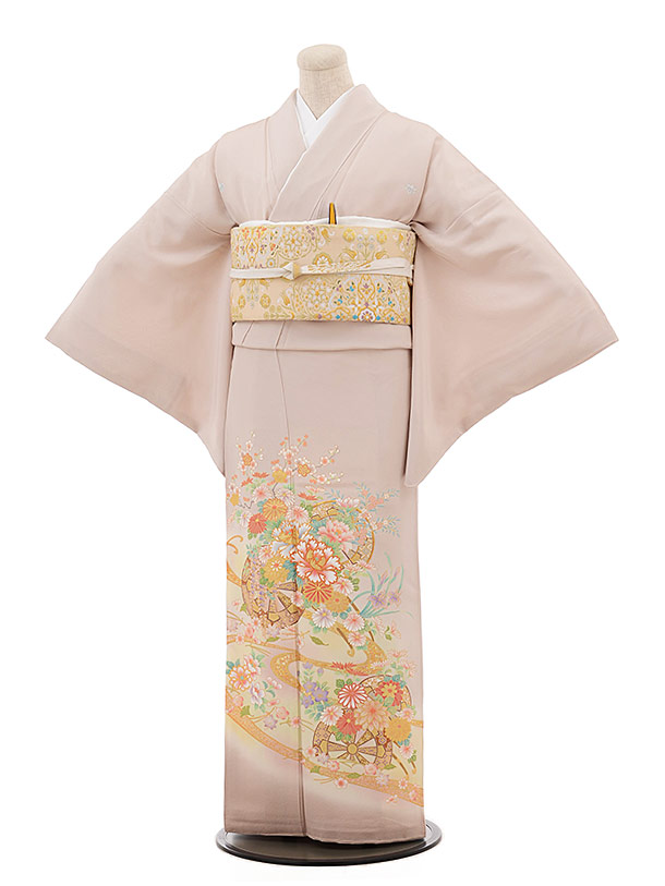 色留袖レンタル639ｻｰﾓﾝﾋﾟﾝｸ花づくし | 着物レンタルの京都かしいしょう