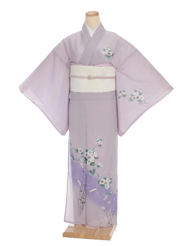 夏訪問着 絽 t0049薄紫地花(化繊) | 着物レンタルの京都かしいしょう