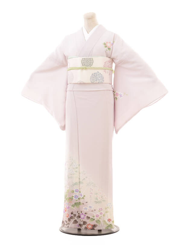 夏訪問着 絽 t598 薄紫地 辻が花(化繊) | 着物レンタルの京都かしいしょう