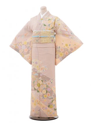 訪問着レンタル tc711 JAPANSTYLE ﾋﾟﾝｸﾍﾞｰｼﾞｭ地 小菊 | 着物