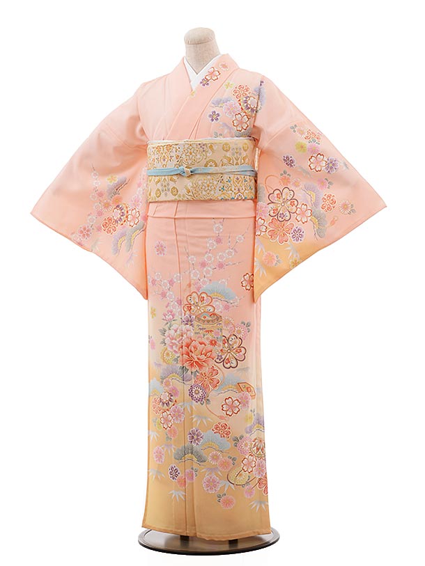 夏訪問着 単衣 t0088 JAPAN STYLE ﾋﾟﾝｸ紫ぼかし花(化繊) | 着物 