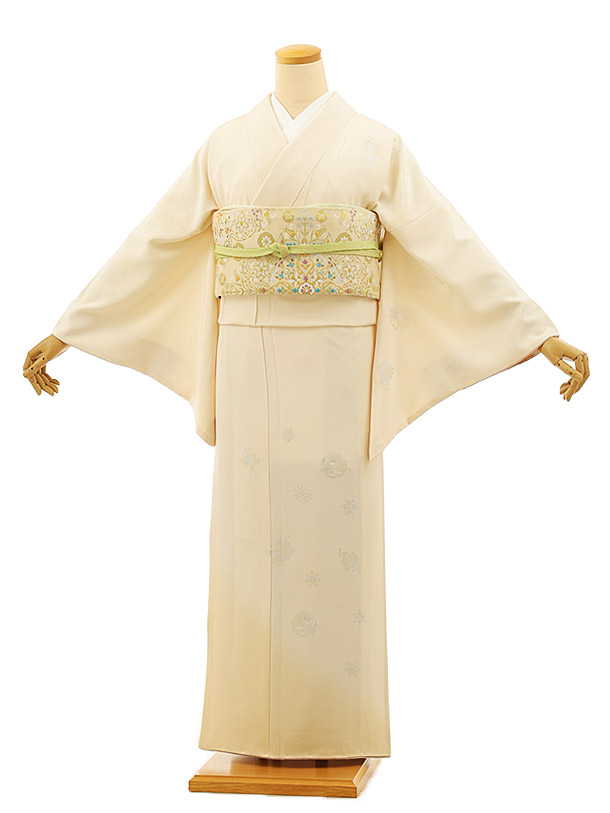 訪問着レンタルt917 桂由美クリーム色金彩雪輪 | 着物レンタルの京都
