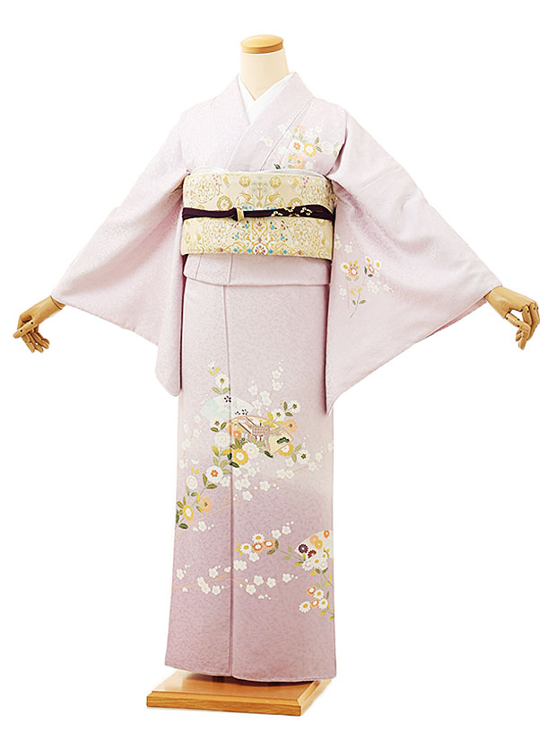 訪問着レンタル0610 薄紫華紋 志麻 | 着物レンタルの京都かしいしょう