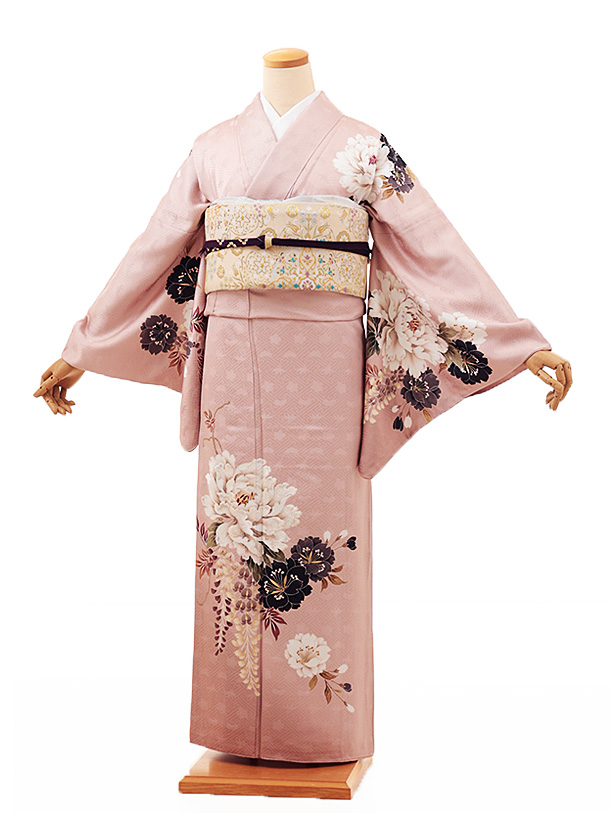 訪問着t1113 ピンク牡丹藤桜(トールサイズ) | 着物レンタルの京都