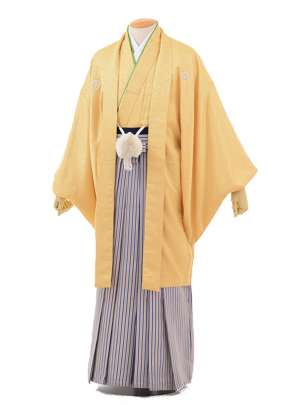 成人式卒業式袴ﾚﾝﾀﾙ(男)D038からし色紋付× | 着物レンタルの京都かしい