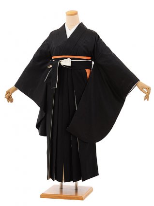 卒業袴h745 黒x黒袴 着物レンタルの京都かしいしょう