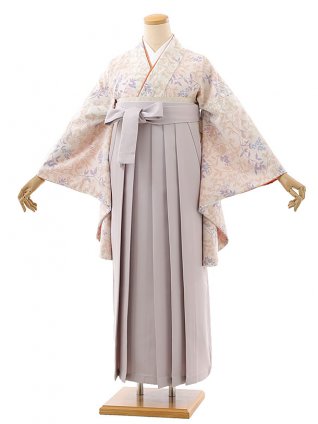 卒業袴h860 ピンクベージュ小花×くすみピンク袴 | 着物レンタルの京都 
