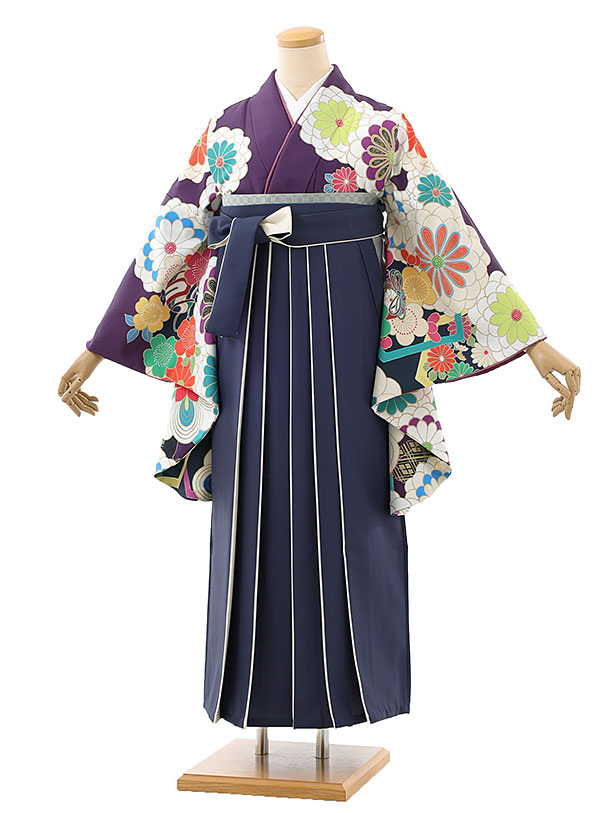 卒業袴レンタルh995 紫菊×紺袴