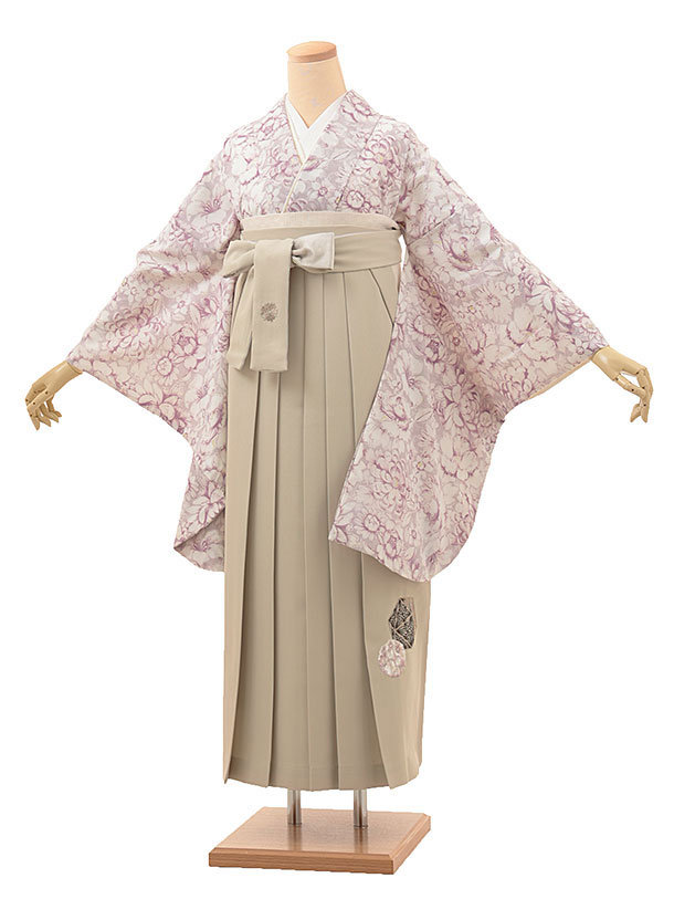 卒業袴1797 JAPANSTYLE ｳﾞｨﾝﾃｰｼﾞ花(ﾋﾟﾝｸ)×花丸刺繍