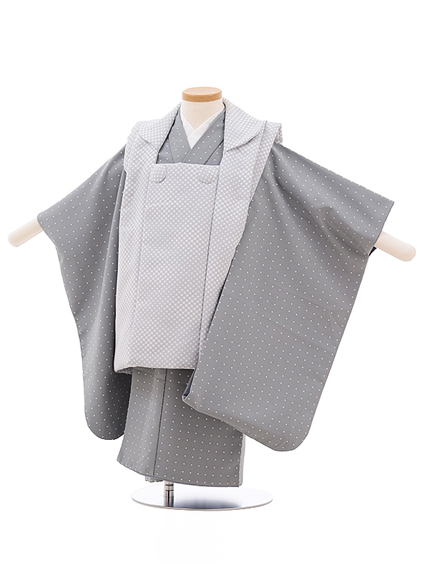七五三レンタル(3歳男児被布)2218 うすｸﾞﾚｰ×ｸﾞﾚｰ | 着物レンタルの京都 