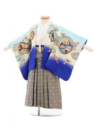 七五三レンタル(2歳男袴)2551水色裾ブルー