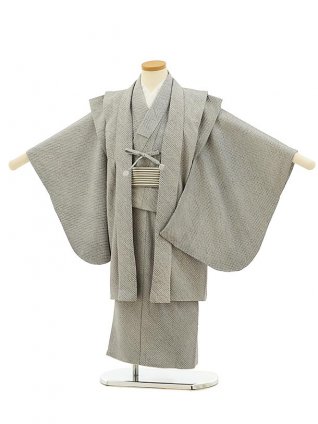 七五三レンタル(5歳男袴)5908(高級正絹 総絞り)グレー絞りアンサンブル
