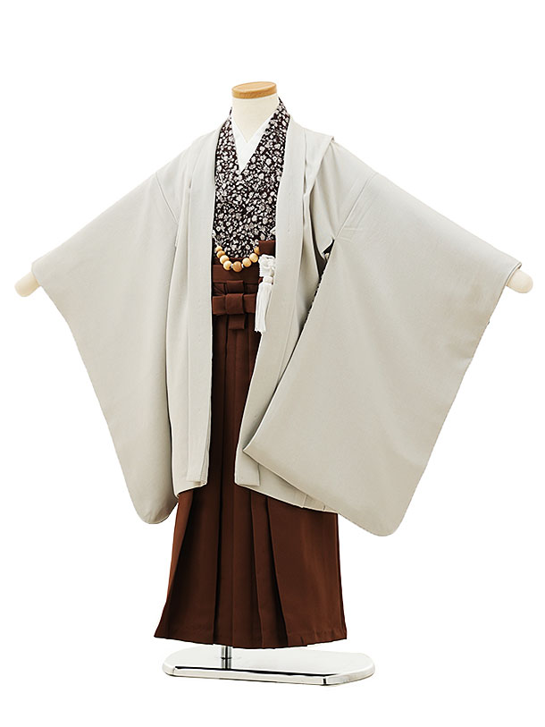七五三レンタル(5歳男袴)X161グレーxブラウン袴